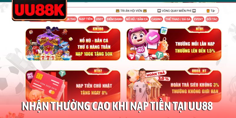 Khuyến Mãi UU88 - Bùng Nổ Ưu Đãi Nhận Quà Tặng Siêu Khủng